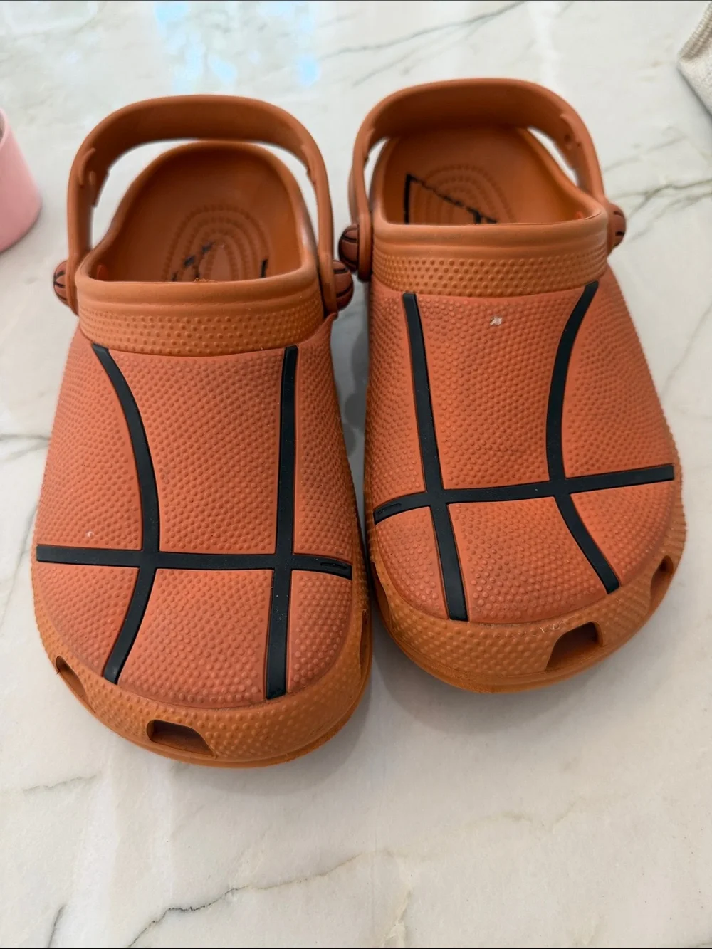 CROCS Kids Orange Basketball-Style Clogs with Black Accents